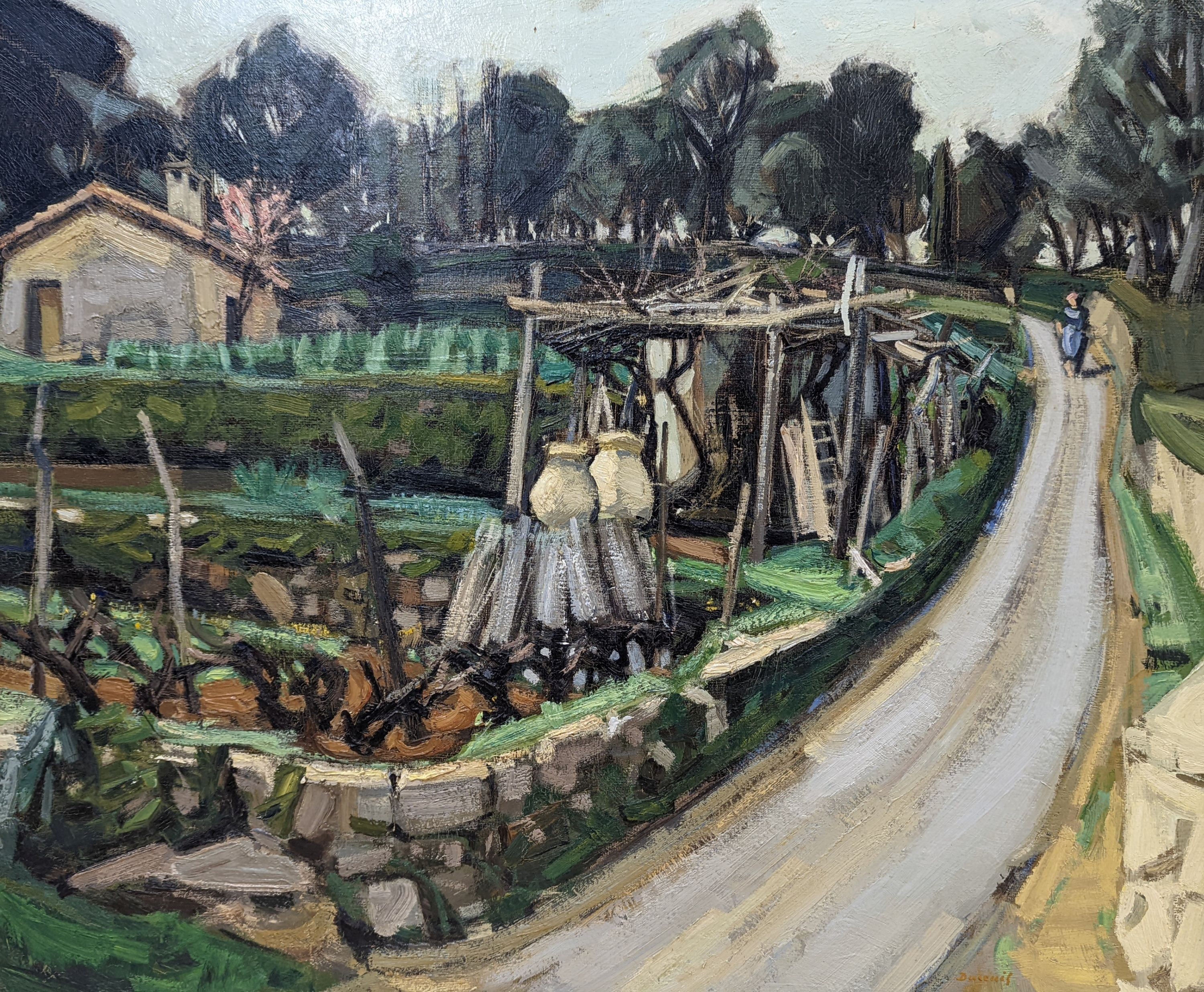 Michel Dureuil (1929-2011), oil on canvas, La Route de la Cherie, signed, 59 x 72cm